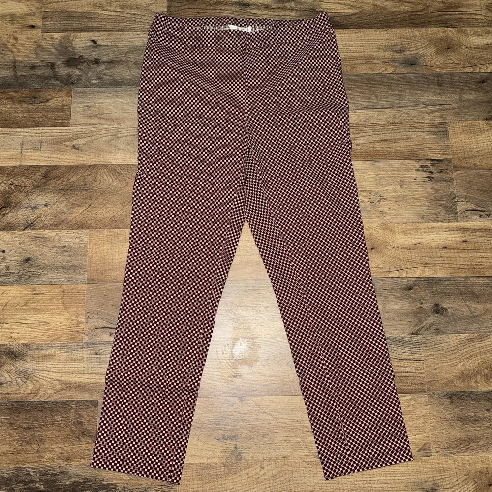 Jules & Leopold Women's Dress Pants Pull On Ankle Red & Black Polka Dot Size M‎